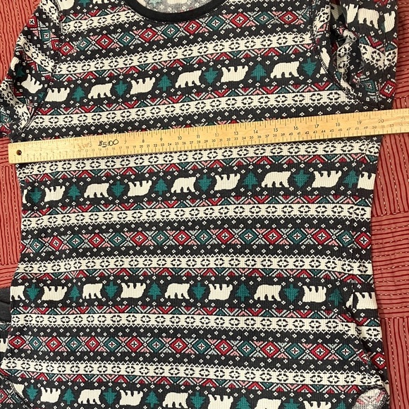 Women's XXL top / XL bottom festive Pajama Set Polar Bear Christmas tree print - Picture 4 of 16